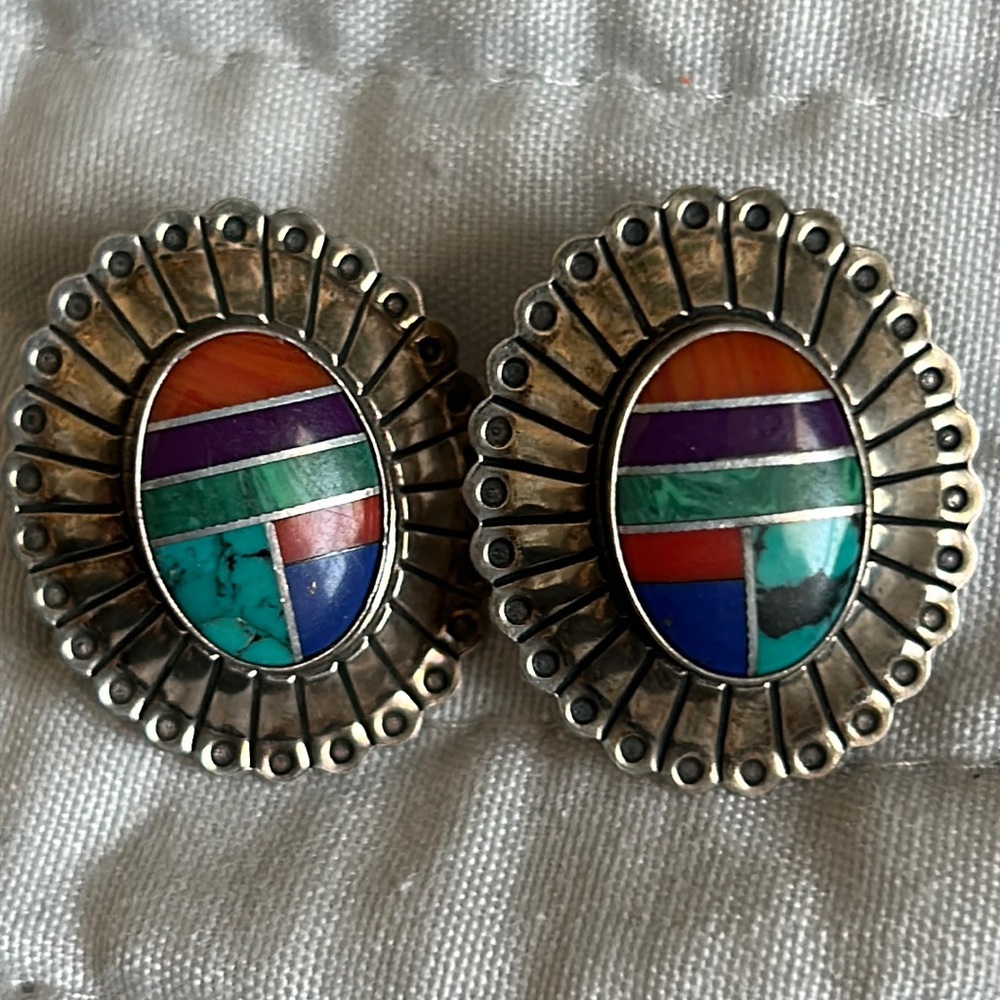 Turquoise earrings sterling silver